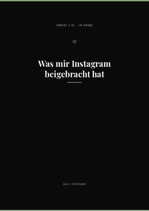 Cover: Was mir Instagram beigebracht hat